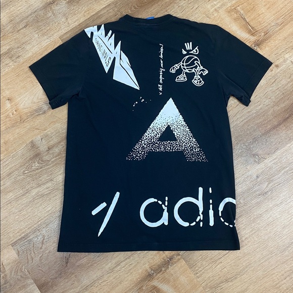 Adidas Originals Sketchbook Off Placement Trefoil Black T shirt Size Medium - Picture 8 of 11